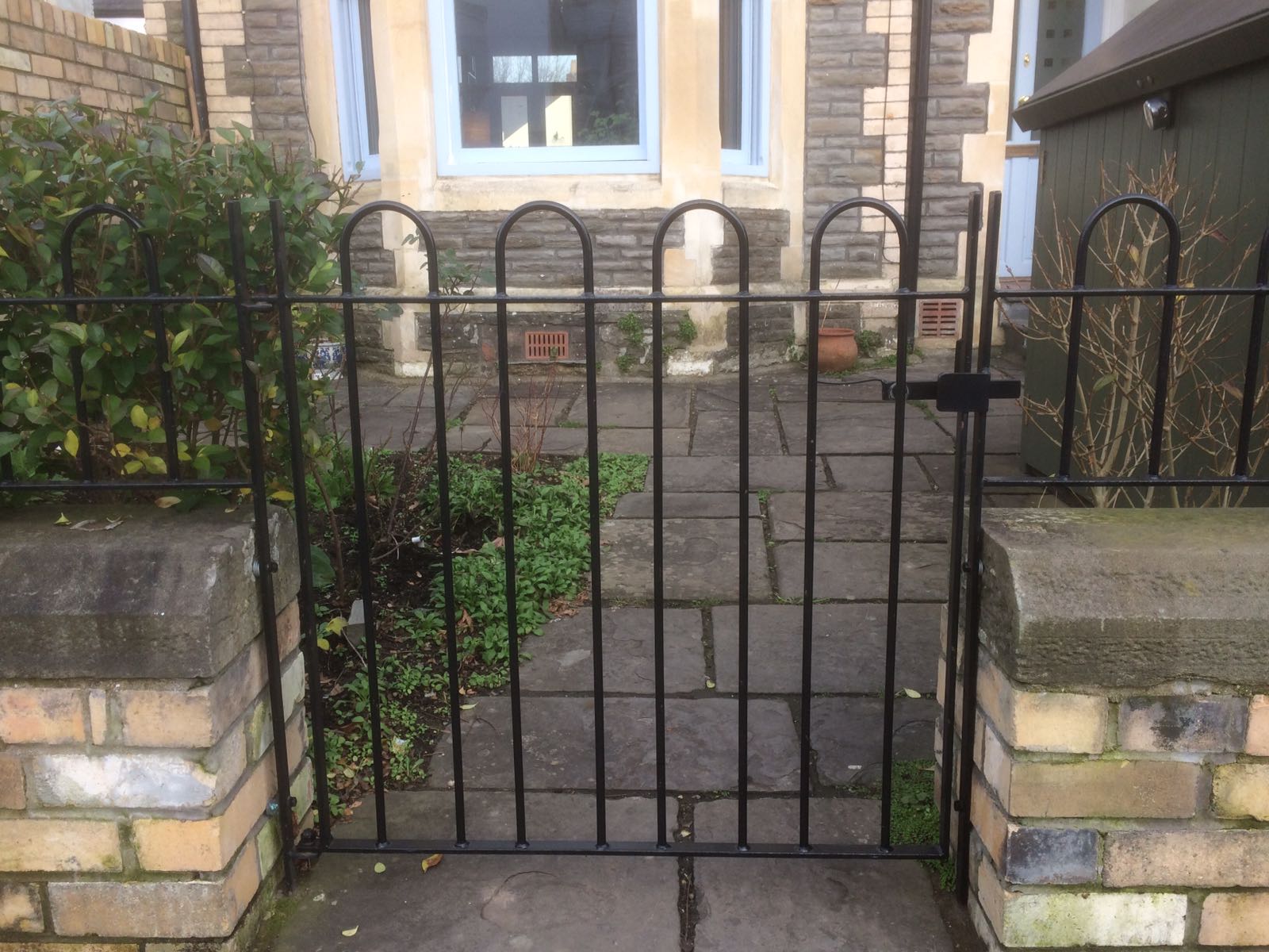 a small black gate