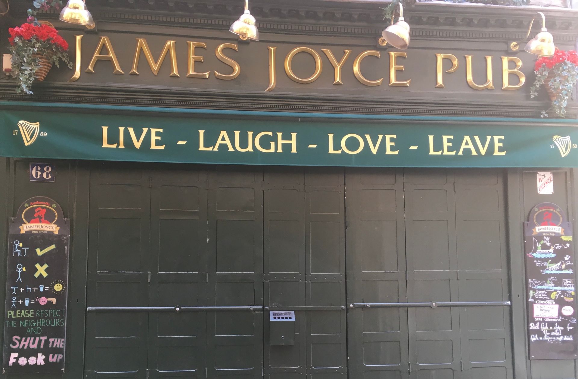 Front of the James Joyce pub, Lyon
