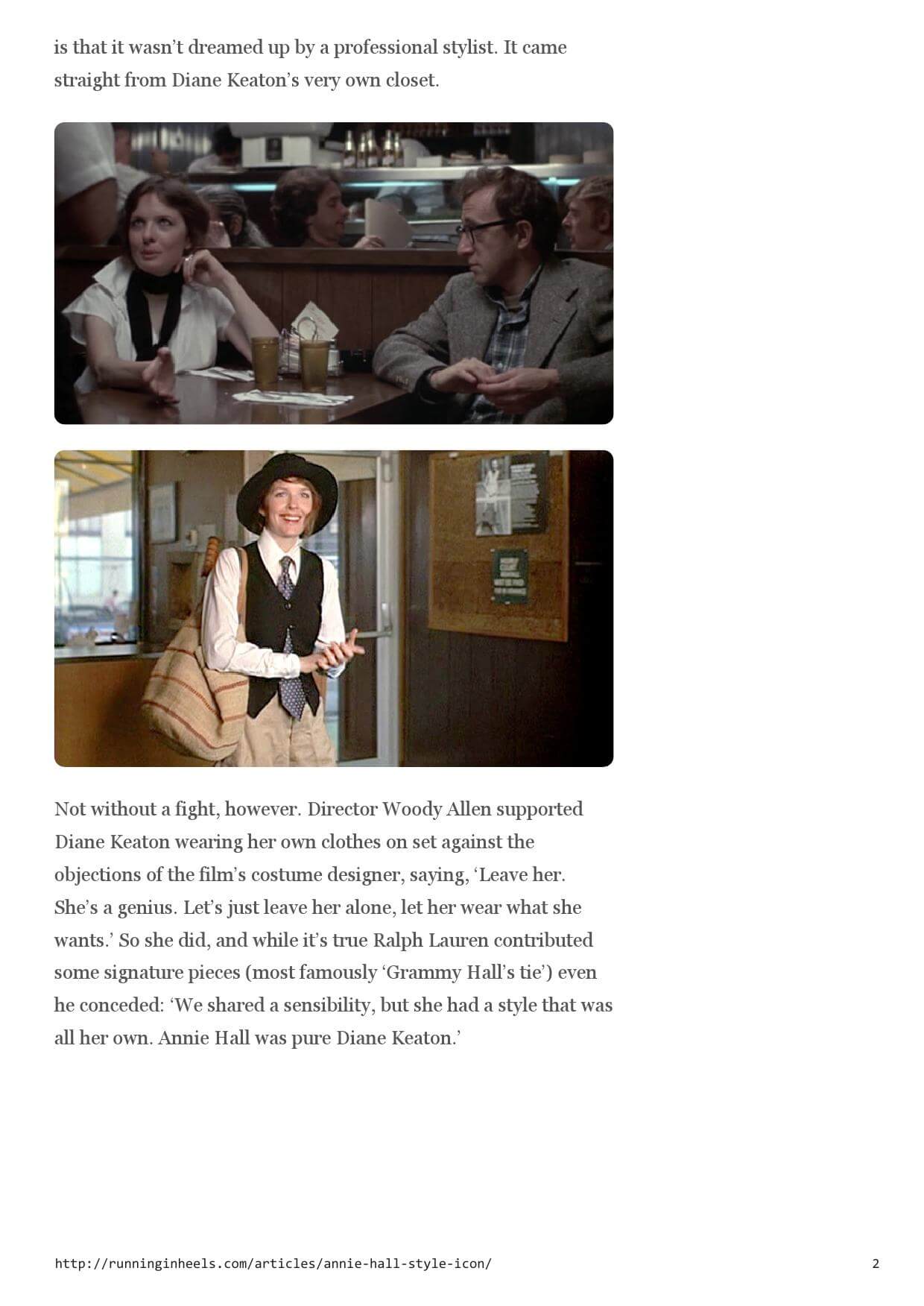 The style icon: Annie Hall