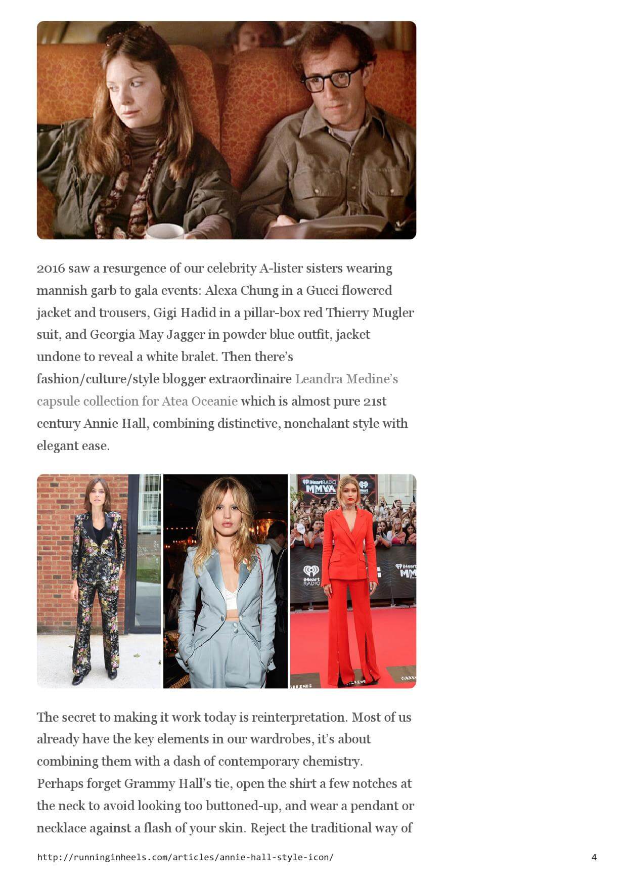 The style icon: Annie Hall