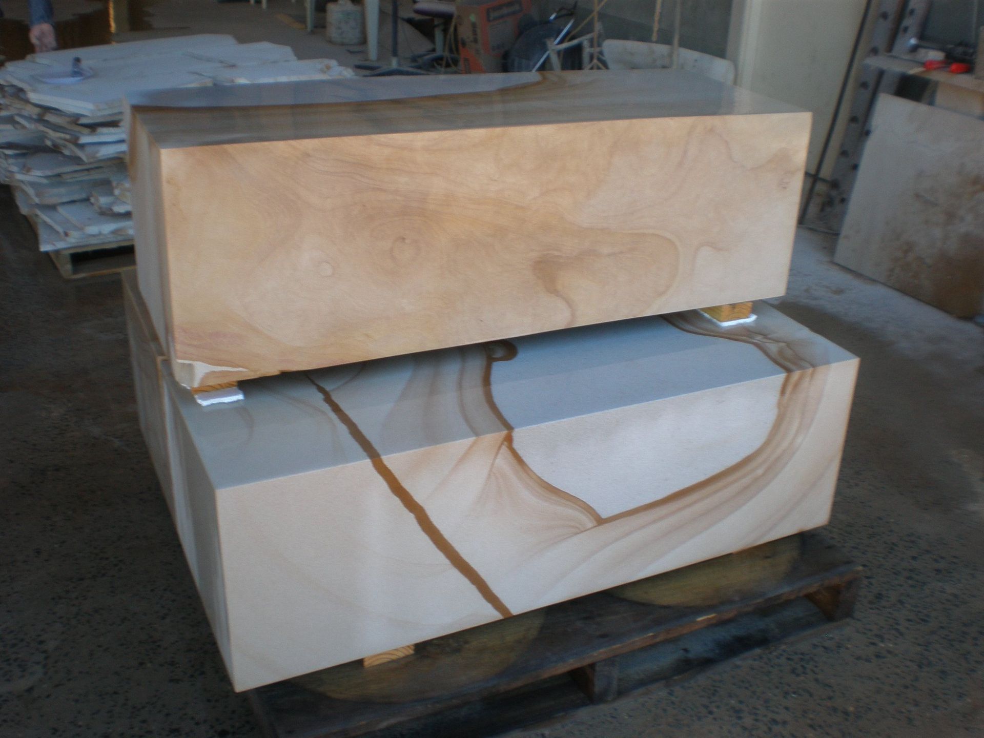 Two Rectangular Sandstone Blocks, One Atop the Other — Australian Sandstone Products In Byron Bay, QLD