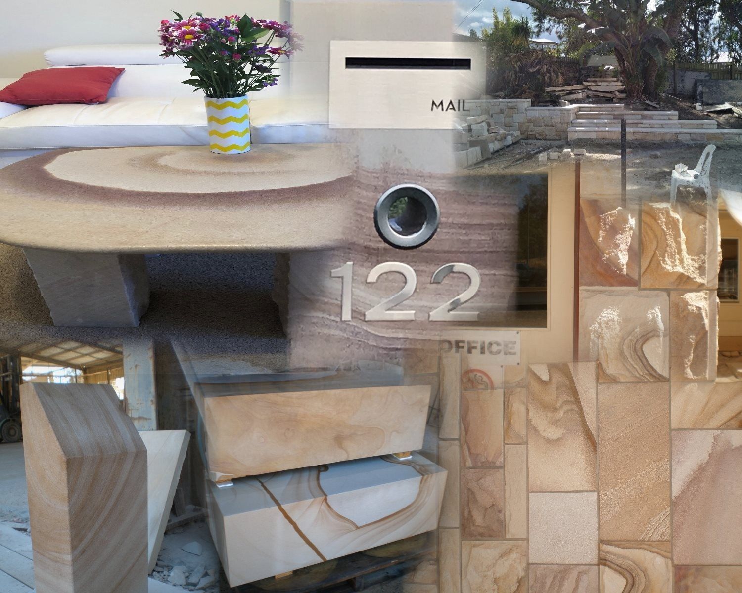 Sandstone Elements: Bed, Table, Mailbox — Australian Sandstone Products In Maleny, QLD