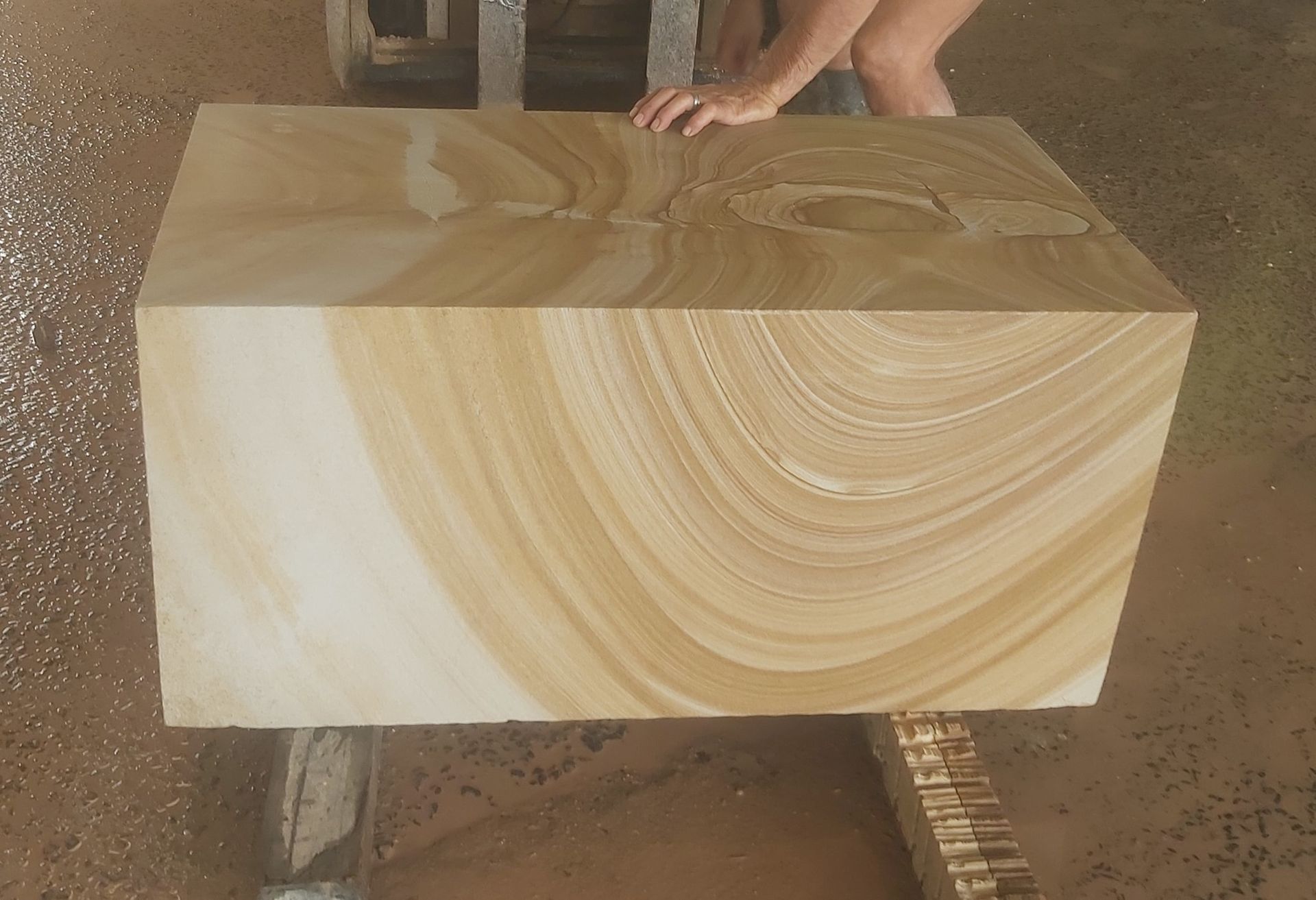 Sandstone Block With Swirling Patterns — Australian Sandstone Products In Toowoomba, QLD
