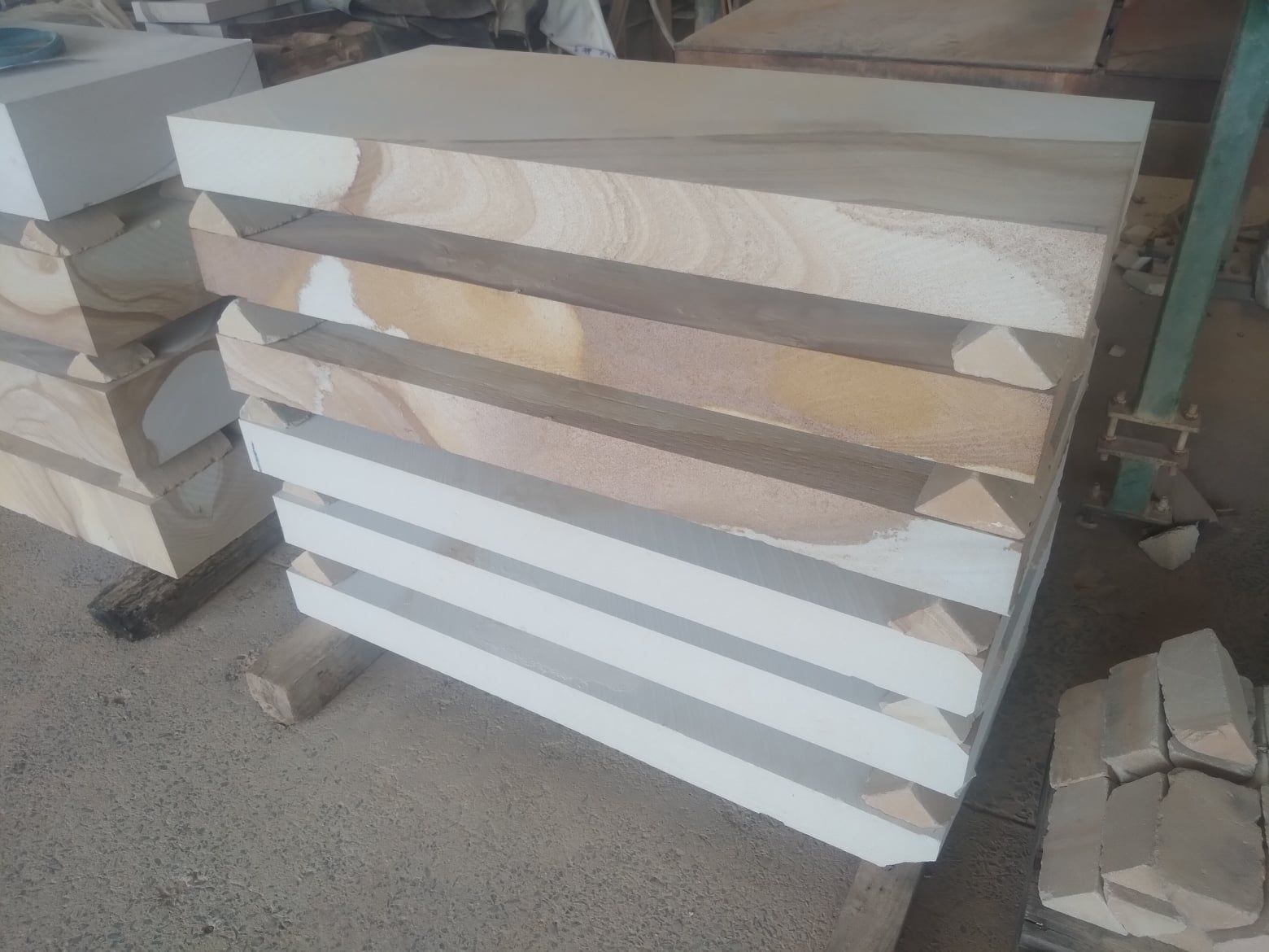 Stack of Rectangular, Light-colored Sandstone Blocks — Australian Sandstone Products In Gold Coast, QLD