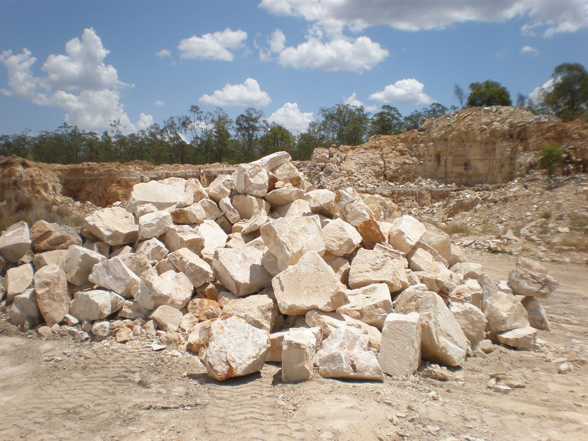 Pile of Light-colored Rocks and Rubble — Australian Sandstone Products In Helidon, QLD