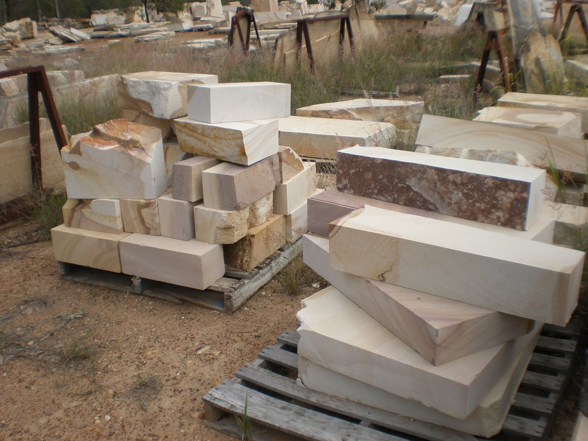 Stone Blocks of Varying Sizes and Colors Stacked — Australian Sandstone Products In Warwick, QLD