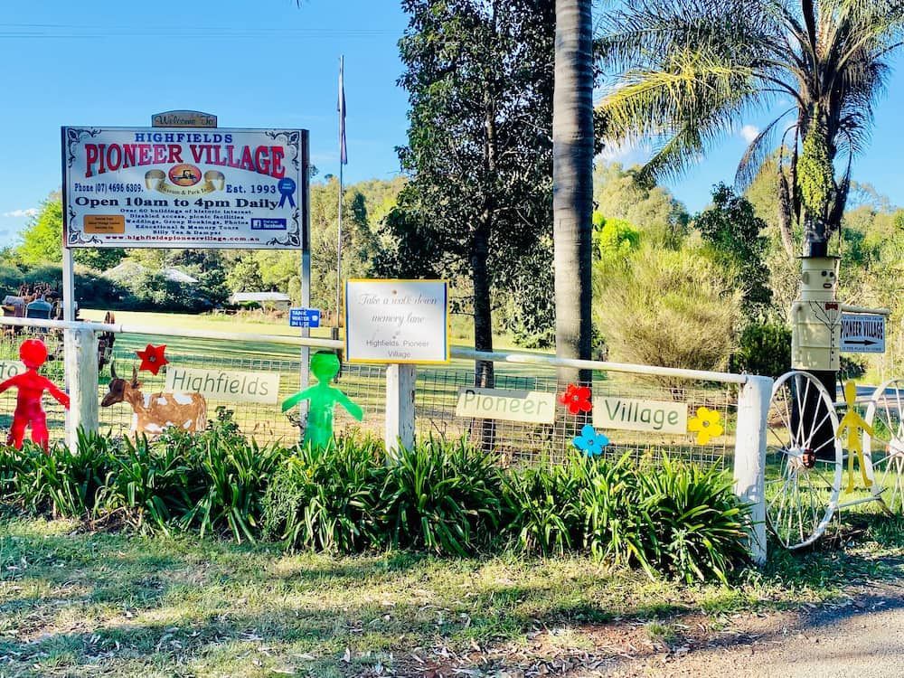 A Sign That Says Pioneer Village On It — Australian Sandstone Products In Highfields, QLD
