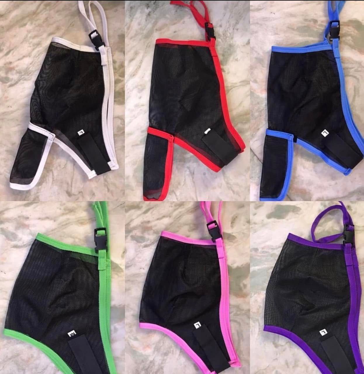 A collage of six different colored face masks — Paint Horse Saddlery In Taree, NSW