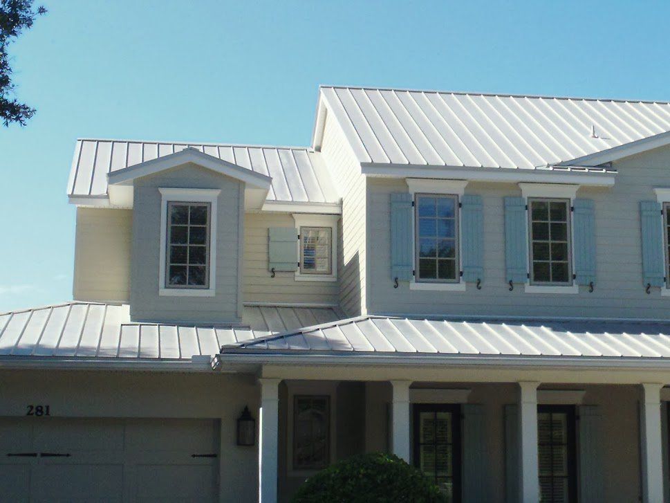Metal roof on a home