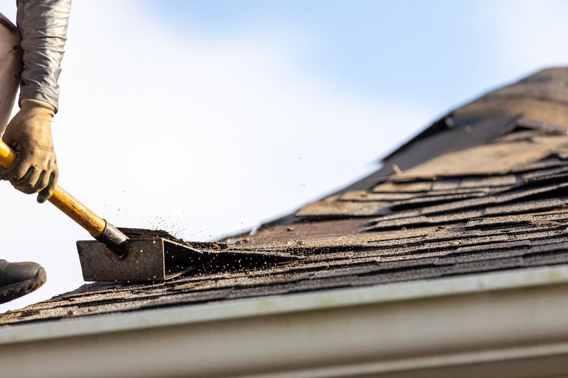 a roof repair is conducted
