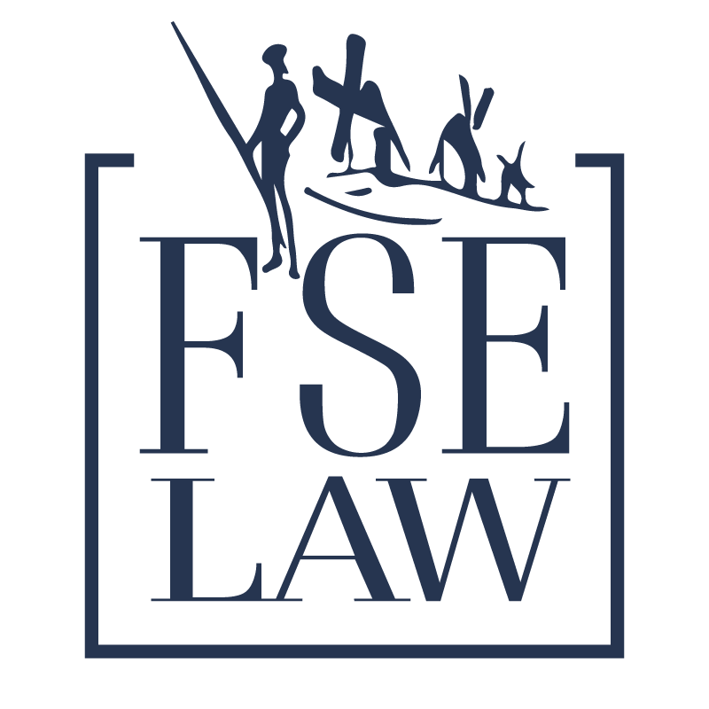 Dark blue square logo with