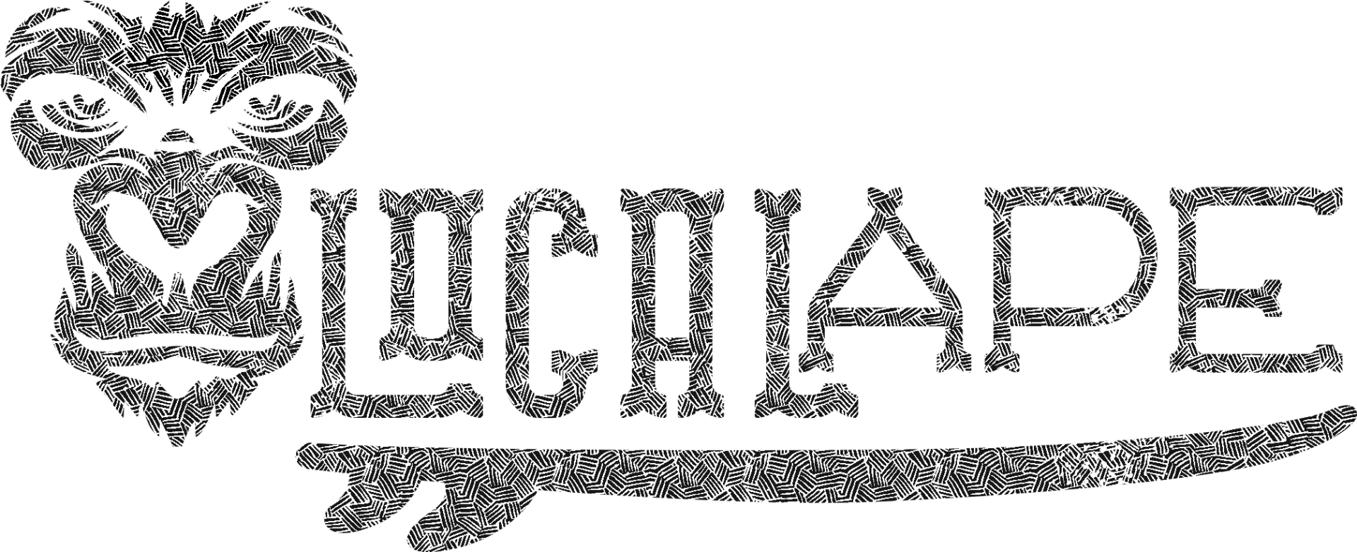 Logo of a gorilla face, the word 