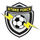 Strike Force soccer team logo: Shield with a soccer ball, yellow lightning bolts, and the text