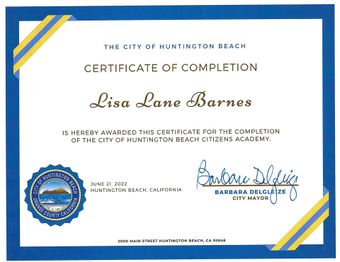 Citizens Academy certificate