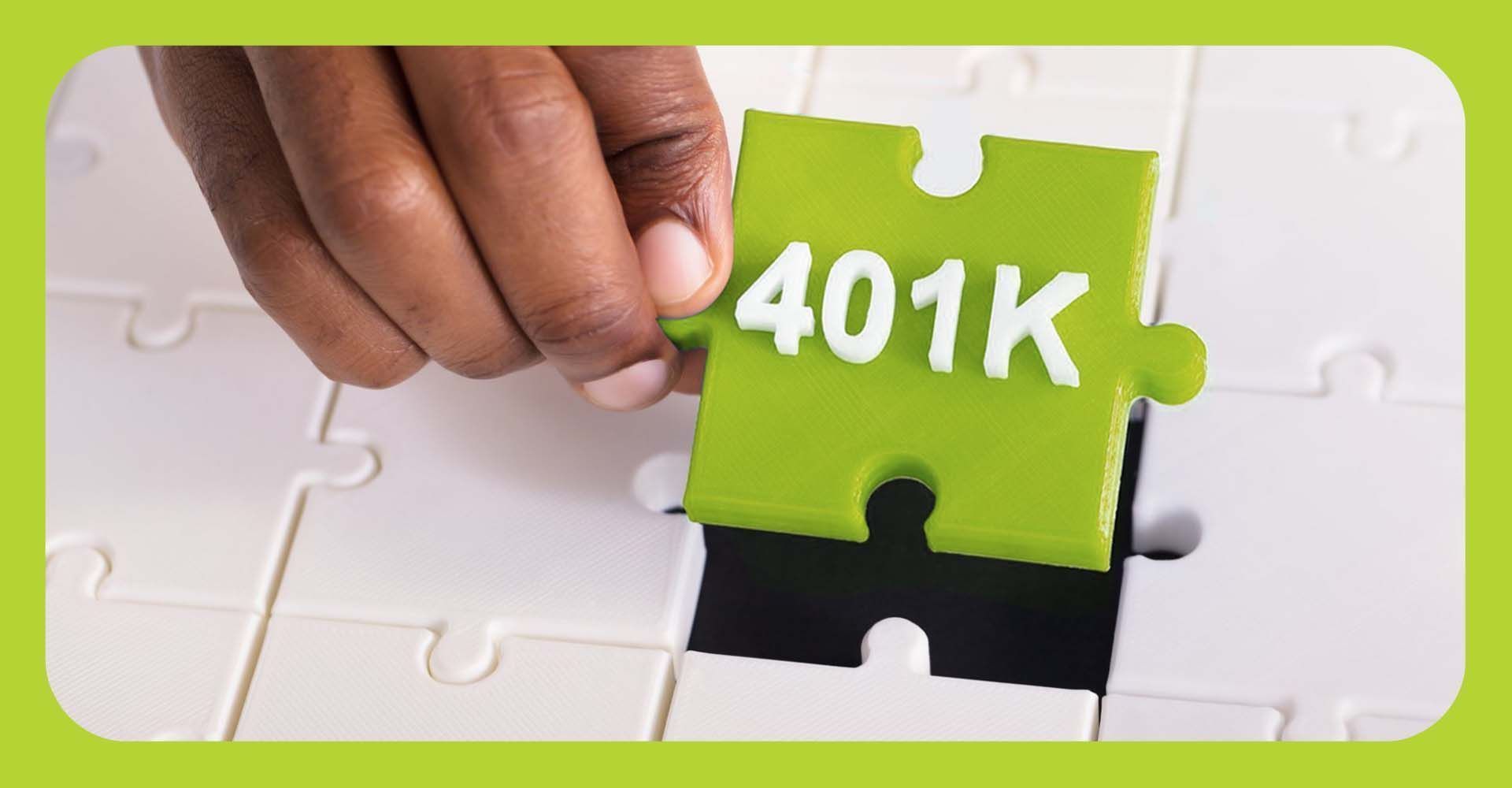 A puzzle piece representing 401(k) planning
