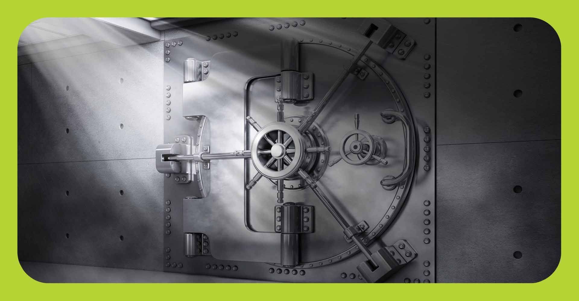 Image of a locked vault safe