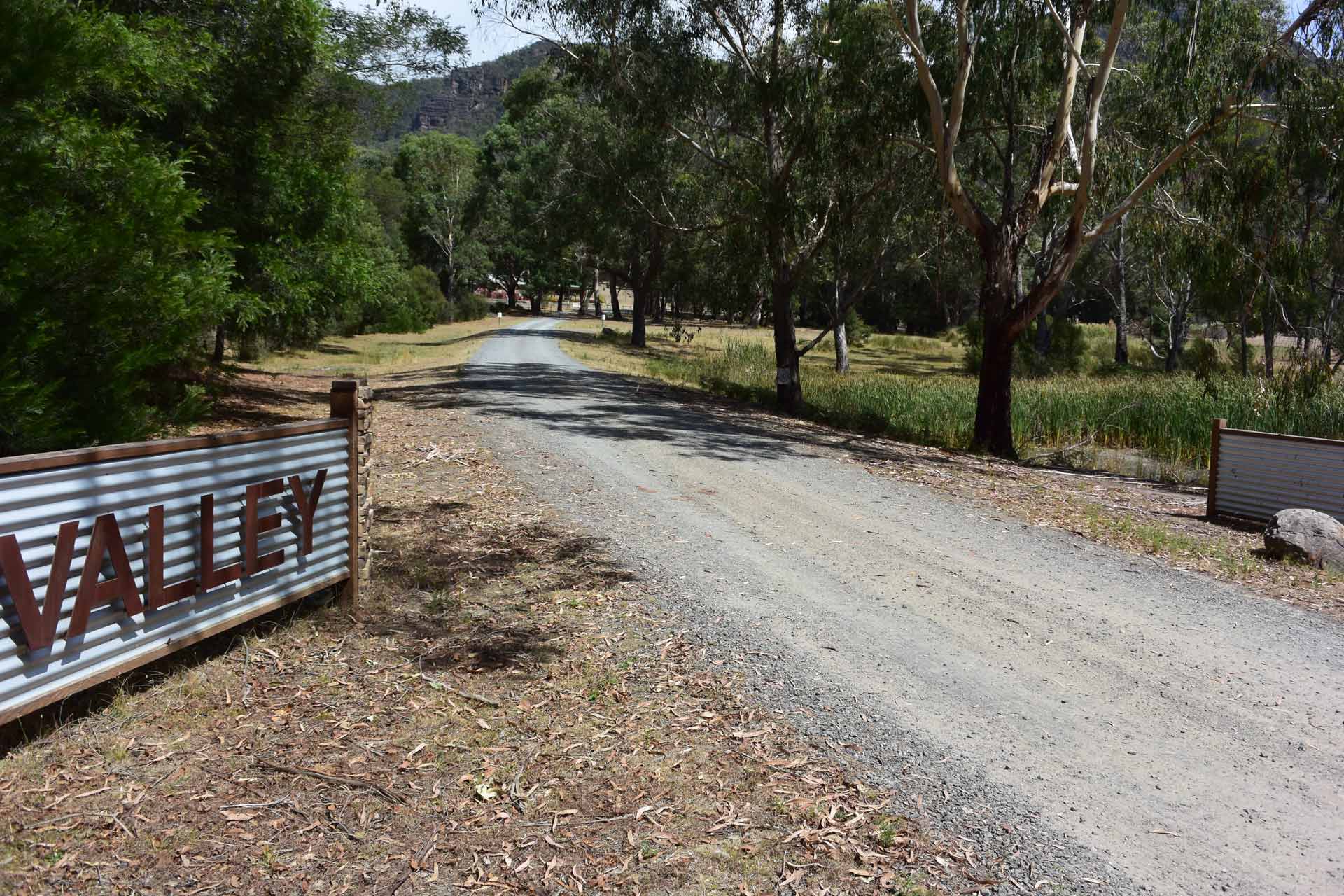 Main Road entrance at Halls Gap Valley Lodges. 