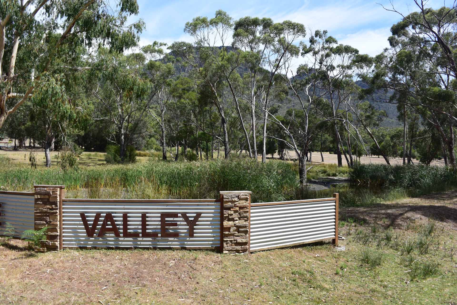Main Road entrance at Halls Gap Valley Lodges. 
