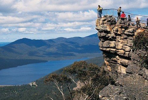 Views over Halls Gap Valley Lodges and Laked Bellfield from The Pinnacle lookout.