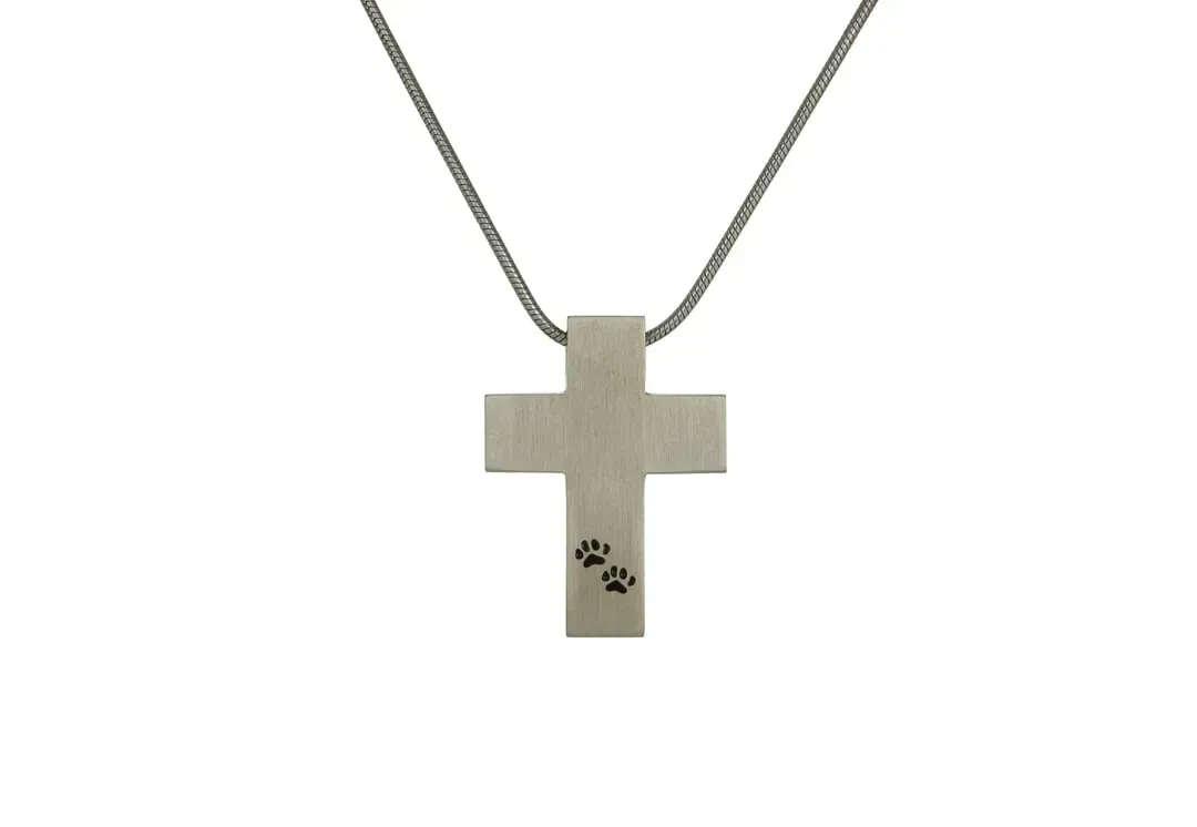 Stainless Cross w/ Paws | Fort Collins, CO | Precious Memories Pet Cemetery and Crematory