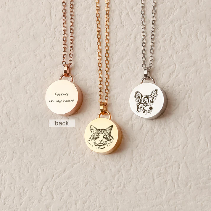 Pet Portrait Coin Memorial Necklace $60 | Fort Collins, CO | Precious Memories Pet Cemetery and Crematory