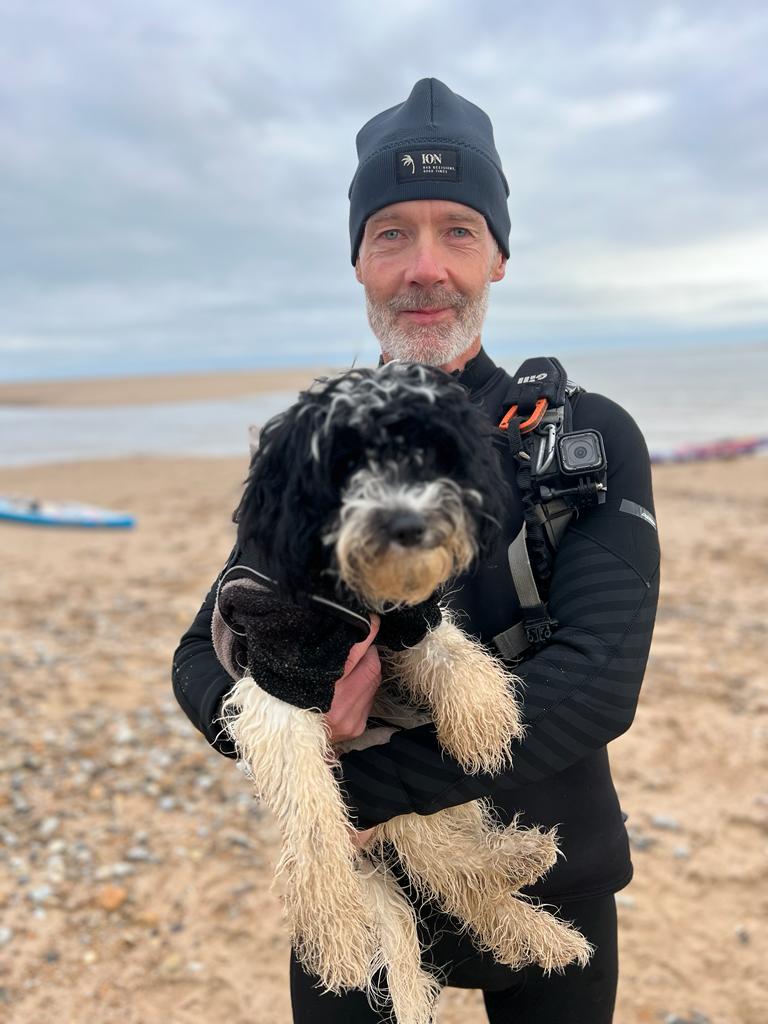 sup pup on Norfolk beach