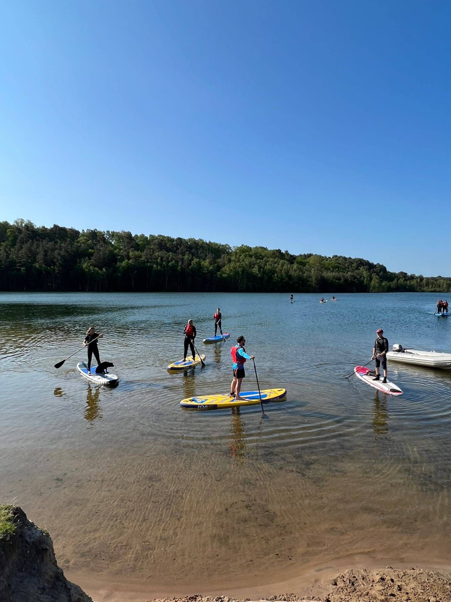 Paddle boarders on Norfolk Lake