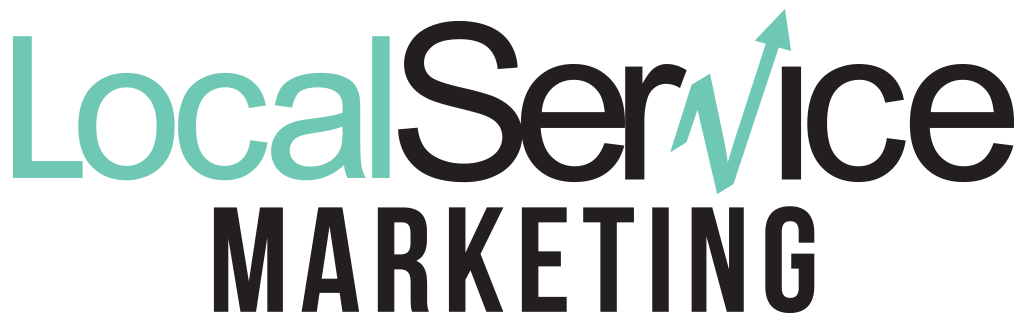 The word local service marketing is written in green on a white background.