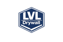 LVL Drywall logo: Blue hexagon with "LVL Drywall" in white text.
