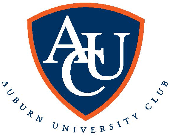 A blue and orange logo for auburn university club