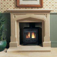 Farmington stone fireplace