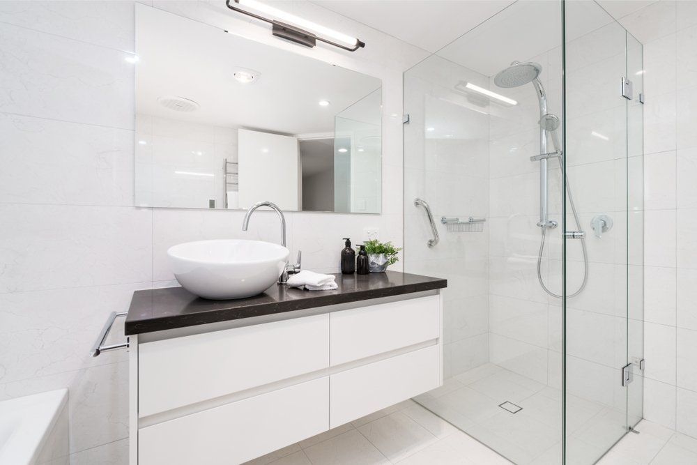 White Bathroom — City Glass in Jewells, NSW