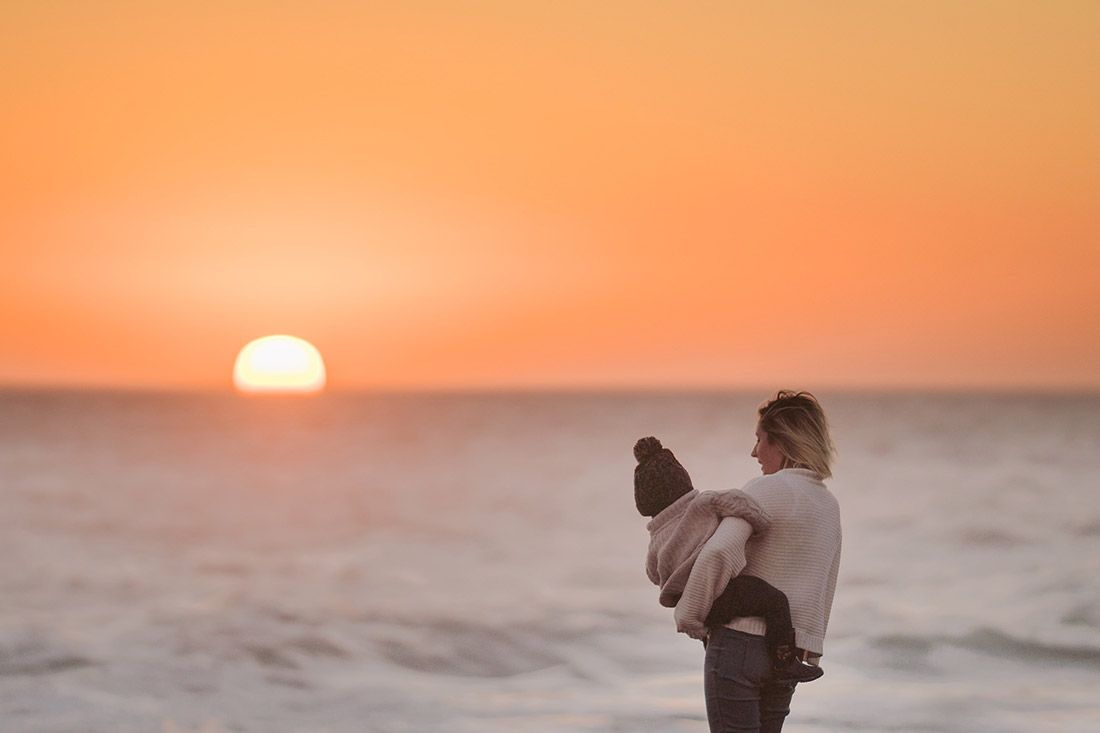 Mother and Child Enjoying Sunset - Autism + Child