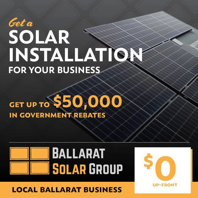 An advertisement for a solar installation for your business in Ballarat