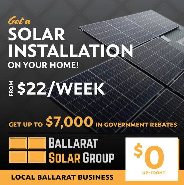 An advertisement for a solar installation on your home in Ballarat