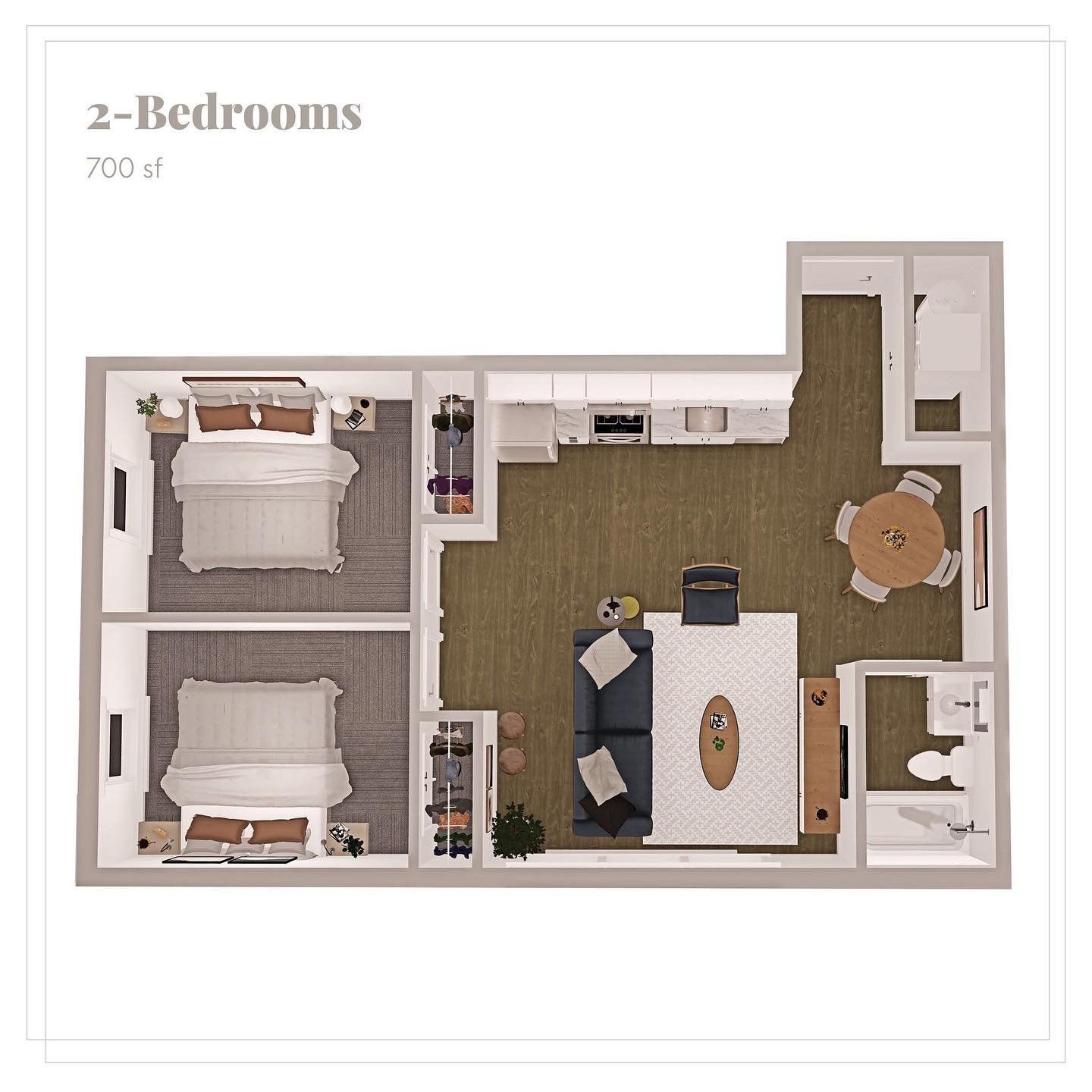 2 bed