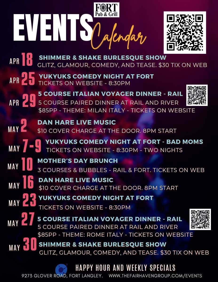 Cursed cabaret live music at the fort pub 7 pm every friday
