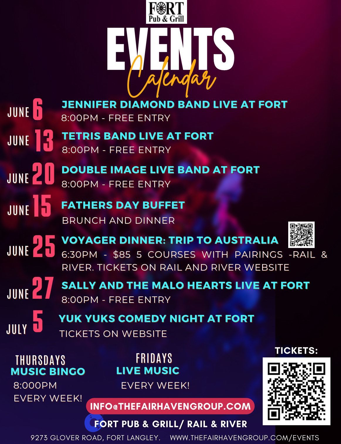 Cursed cabaret live music at the fort pub 7 pm every friday