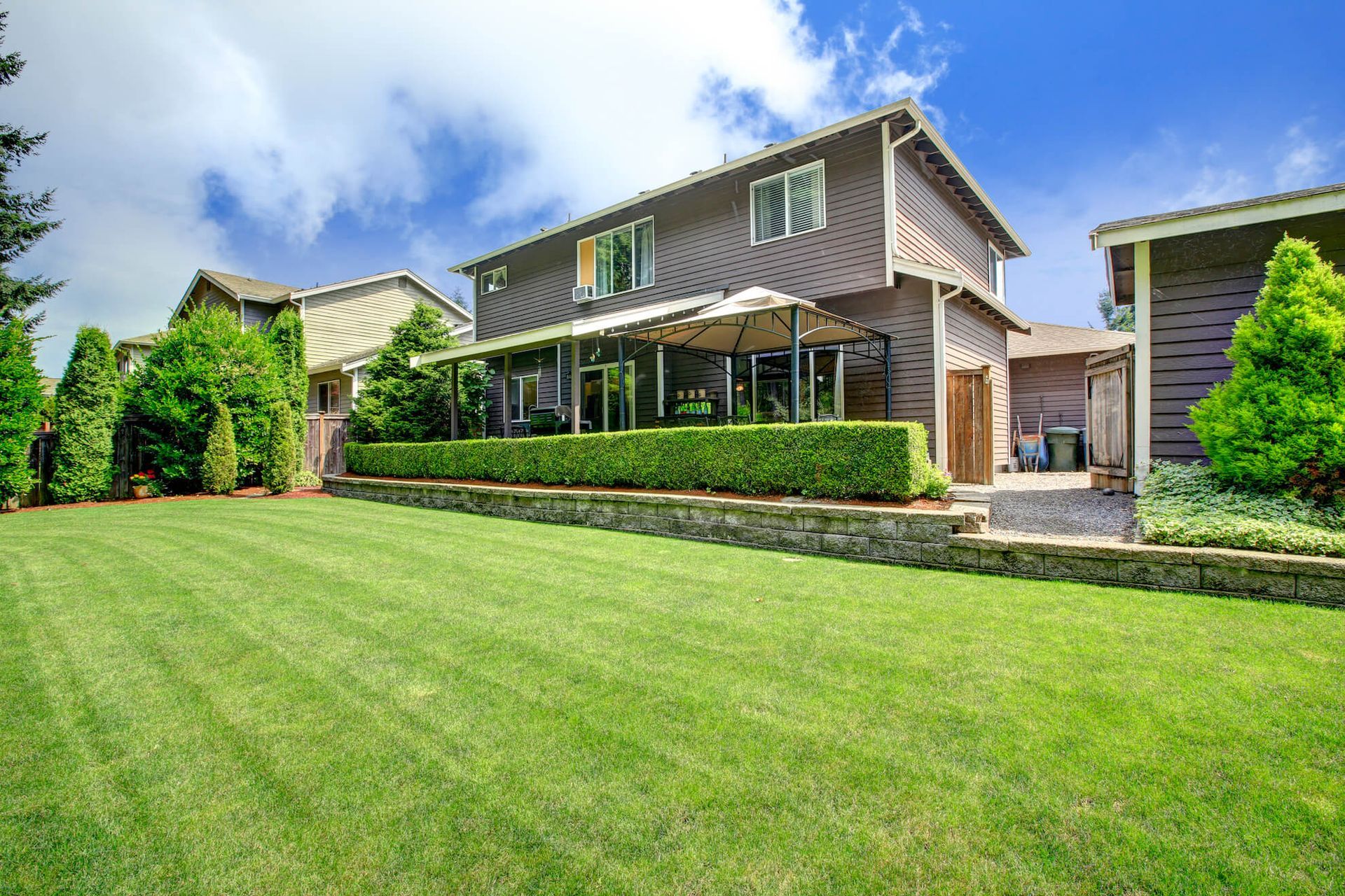 house with green yard