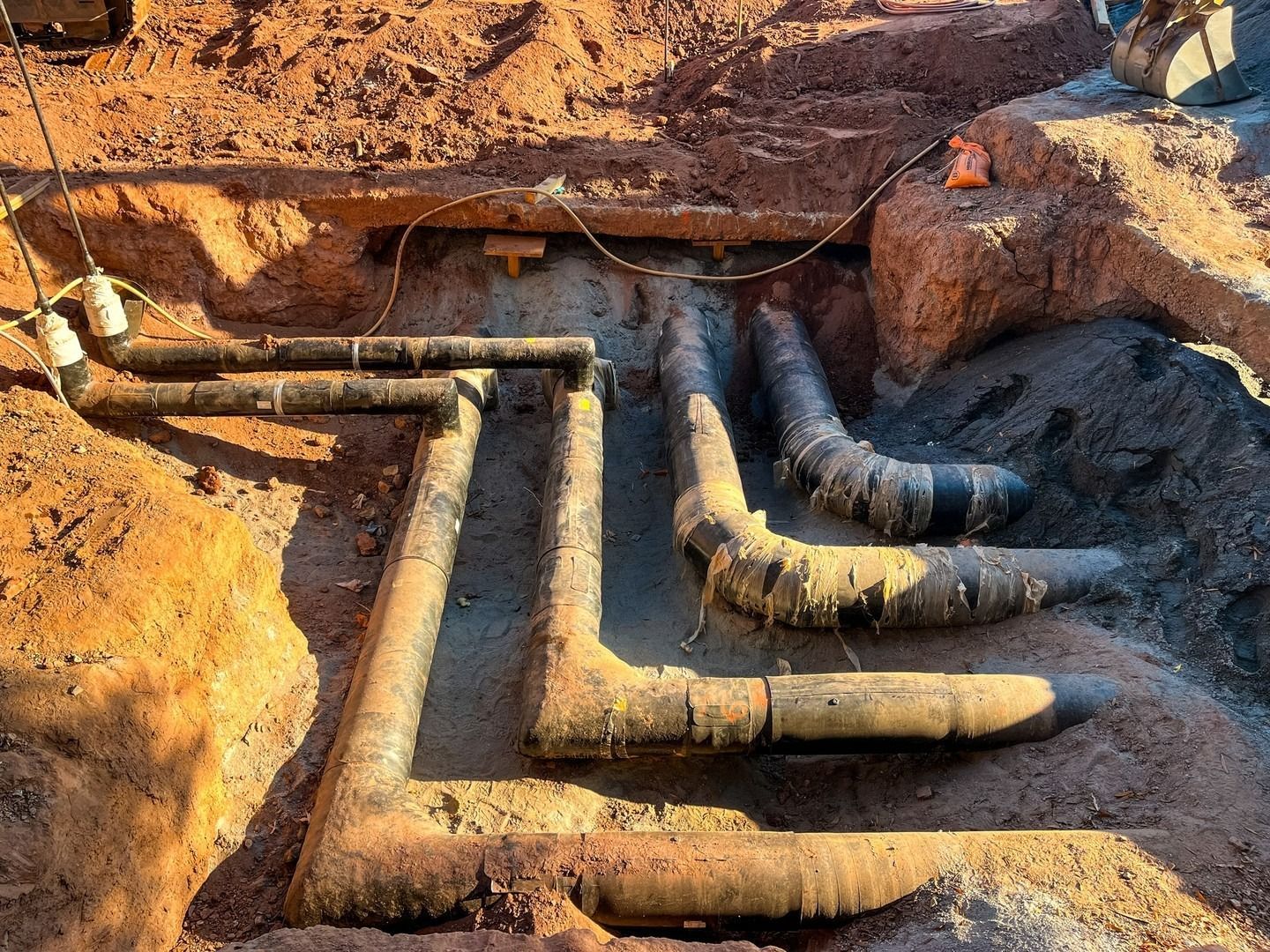 A Pipes Laid in A Dirt Trench — Nuflow Wide Bay in Bundaberg South, QLD