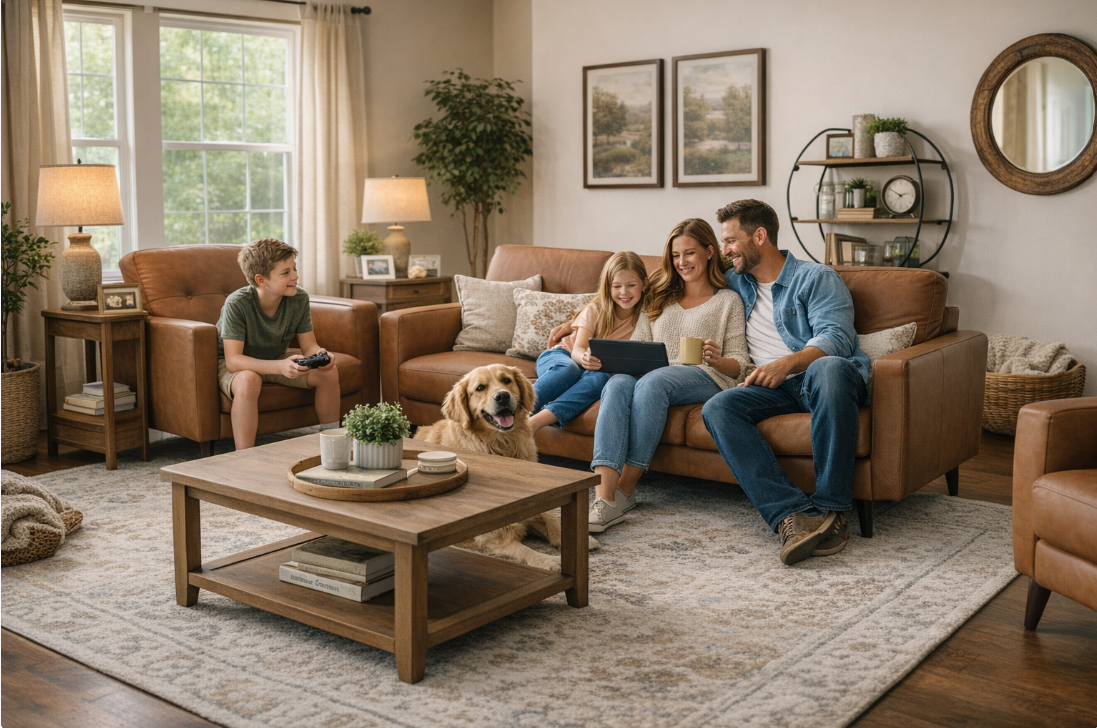 Amos Leather Couch and Love Seat | Peerless Furniture and Leather Gallery | Fairview Heights, IL