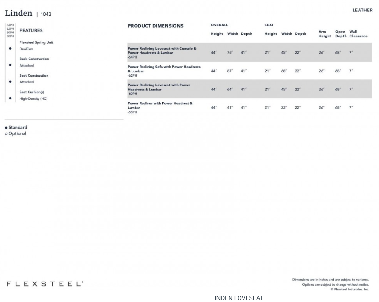 Brown leather two-seat recliner sofa with cupholders and center console. One seat reclined.