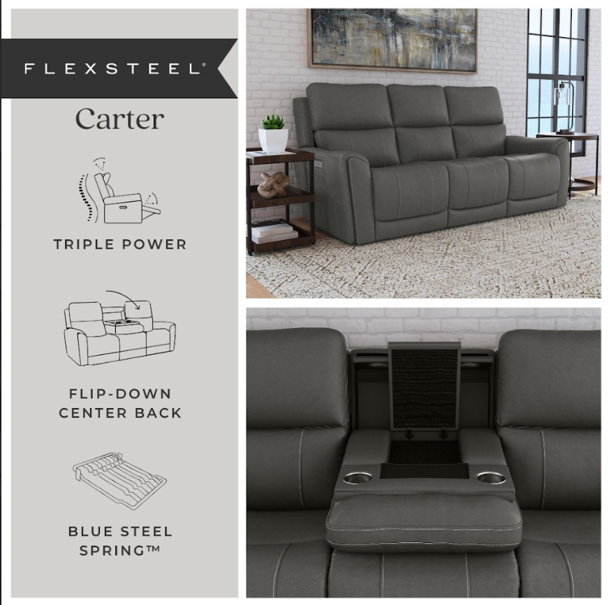 Flexsteel reclining sectional sofa with storage | St. Charles MO | Peerless Furniture and Leather Gallery in Fairview Heights MO