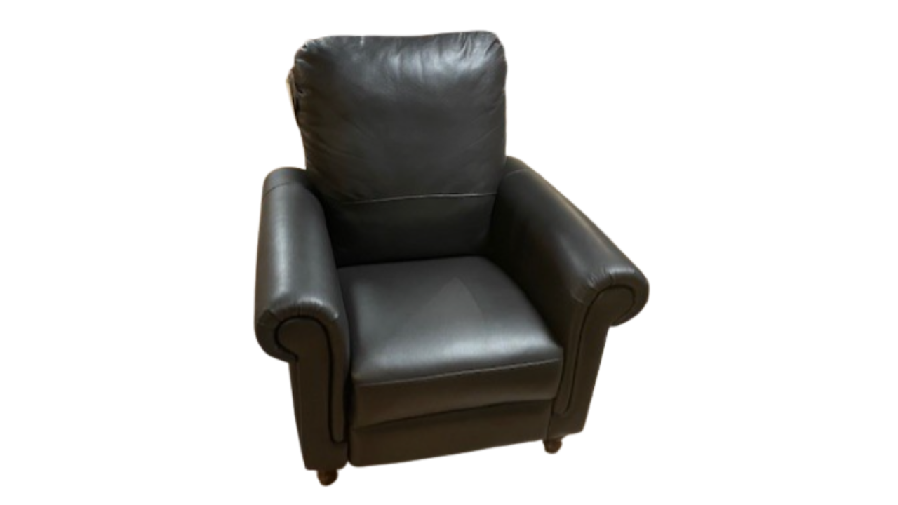 MaxDivani Jeremy Push-Back Recliner – Brown Leather