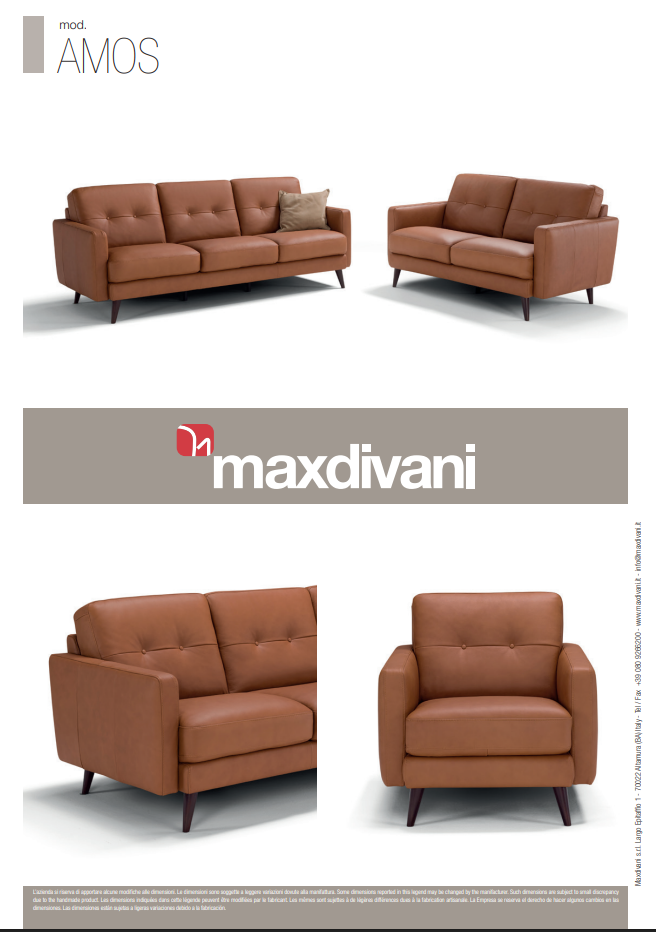 Two brown leather sofas on a white background. One three-seater and one two-seater.