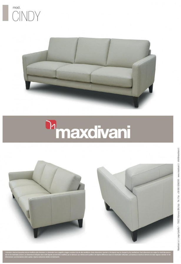 Beige leather living room furniture set, including a sofa, armchair, and ottoman, on a wooden floor.