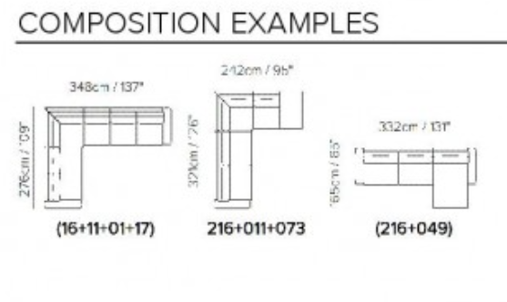 Light gray sectional sofa with chaise lounge and dark wood legs.