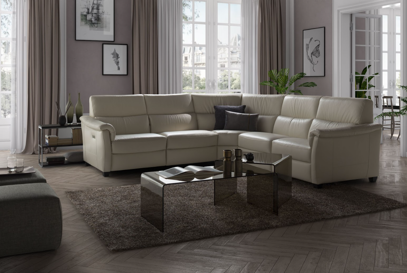 Natuzzi Astuzia leather sectional | Peerless Furniture | Fairview Heights IL