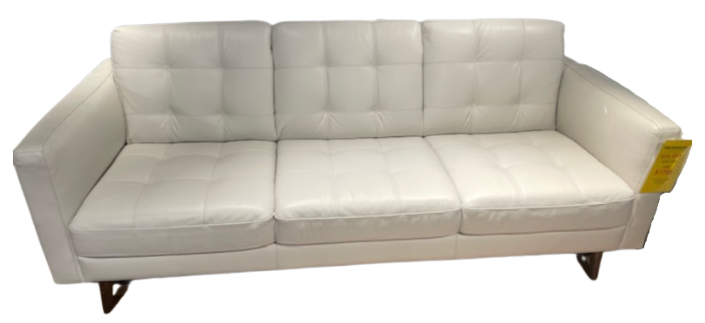 Natuzzi Editions C174-064 Stationary Sofa – White Leather