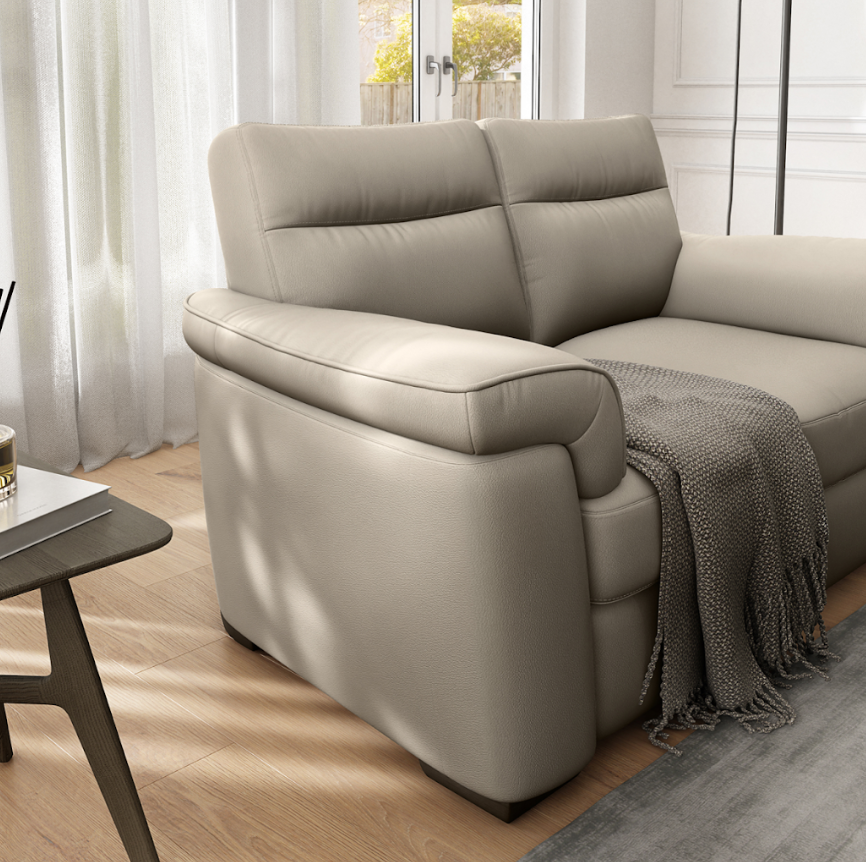 Natuzzi Reclining Loveseat | Taupe | Peerless Furniture and Leather Gallery | Fairview Heights, IL